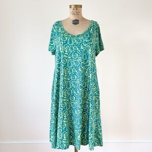 NWT Soft Surroundings Short Santiago Gaia Dress in Tropical Green Size XL